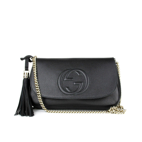 Gucci Soho Disco GG Black Tassel Chain Crossbody Bag 536224 – Queen Bee ...