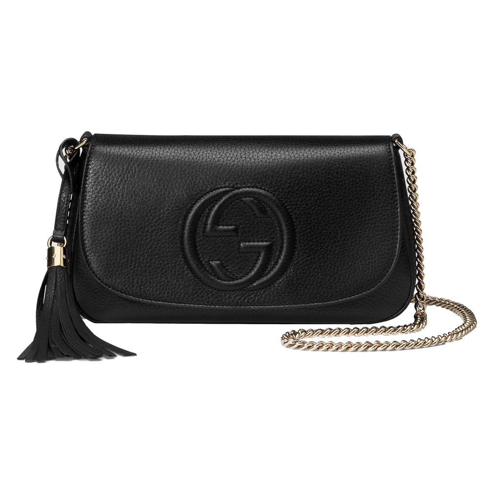 Gucci Soho Disco GG Black Tassel Chain Crossbody Bag 536224 – Queen Bee of  Beverly Hills