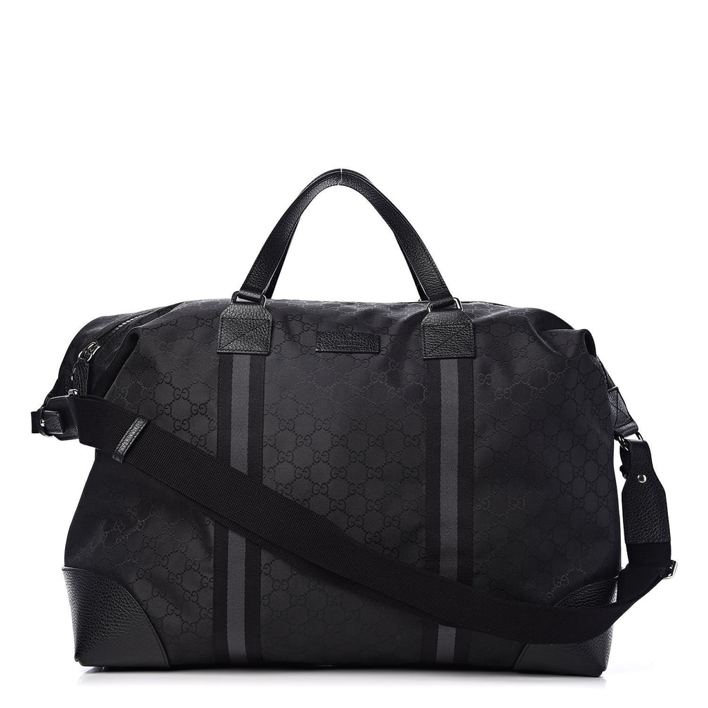 Gucci GG Web Nylon Monogram XL Duffle Bag Black 449180 – Queen Bee of  Beverly Hills
