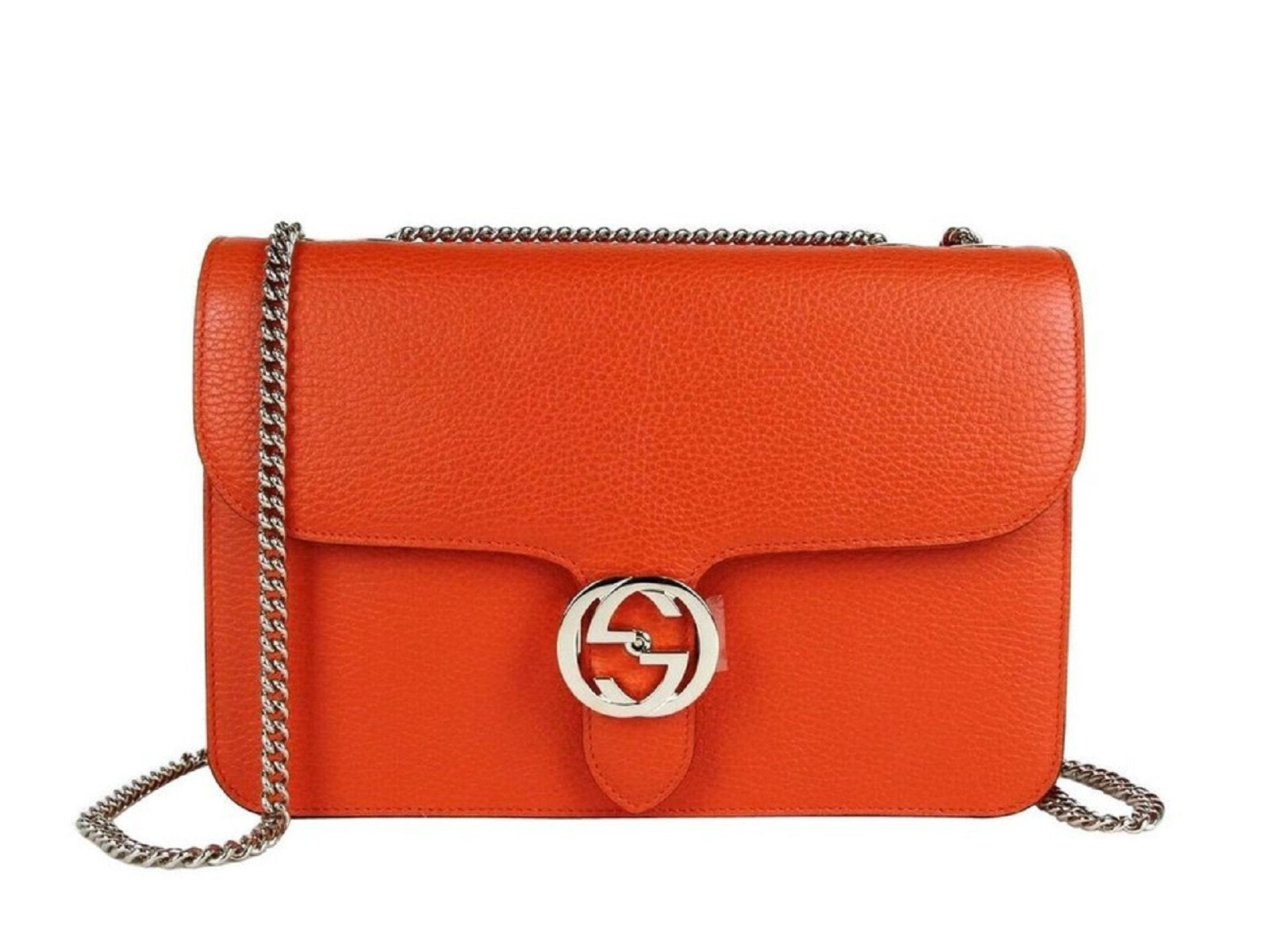 Gucci Marmont Orange Icon GG Interlocking Medium Cross Body Handbag 510303 | eBay