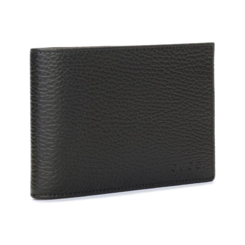 Gucci Men's Black Dollar Calf Leather Bifold Coin Pocket Embossed Gucc ...