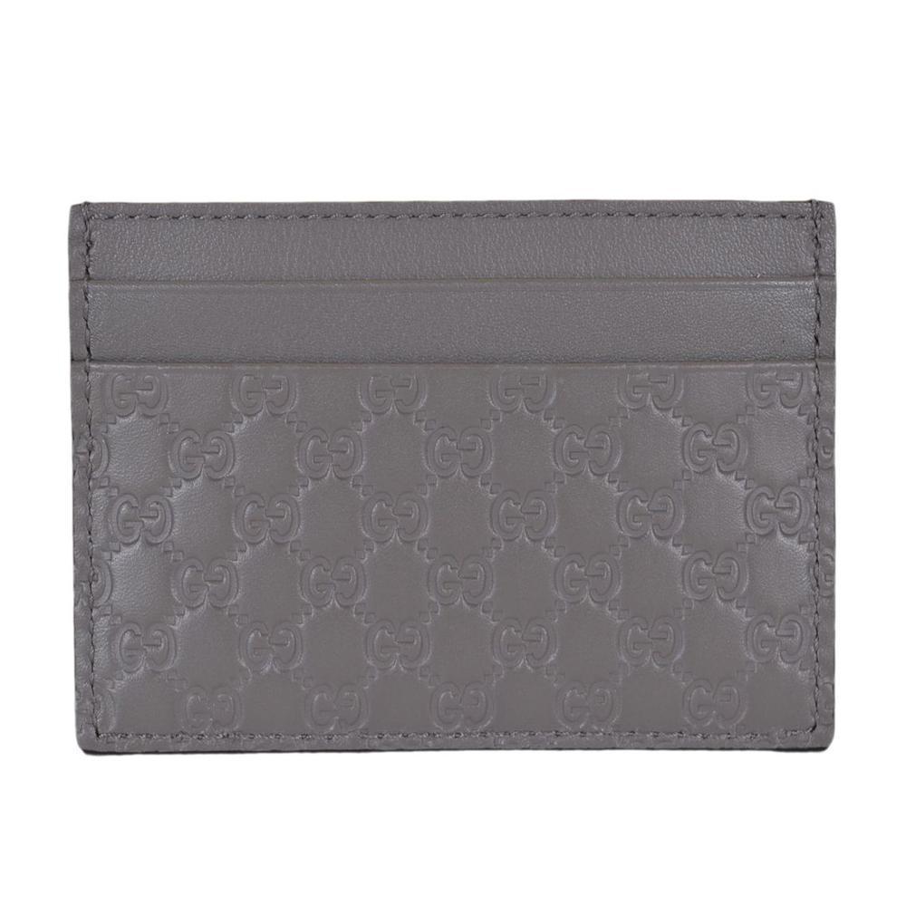 Gucci Men's GG Guccissima Leather Card Holder Wallet Gray 476010 | eBay