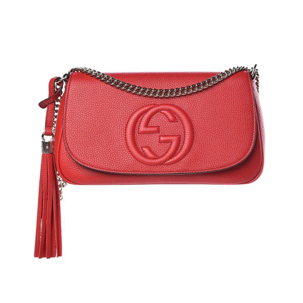 Gucci Soho Disco Red Leather GG Tassel Chain Crossbody Bag 536224 – Queen  Bee of Beverly Hills