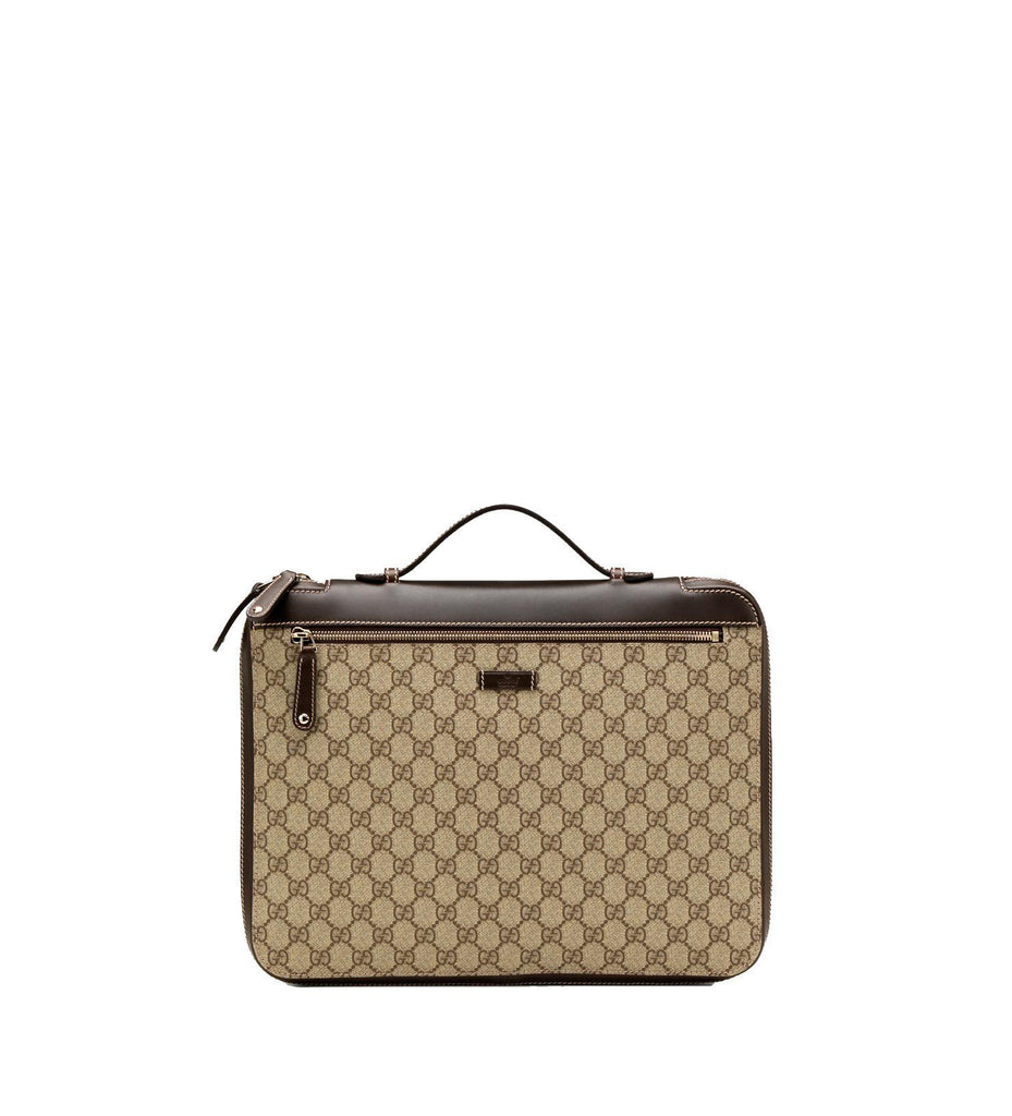 Gucci Supreme GG Beige Canvas Laptop Case Briefcase 267919 – Queen Bee of Beverly Hills