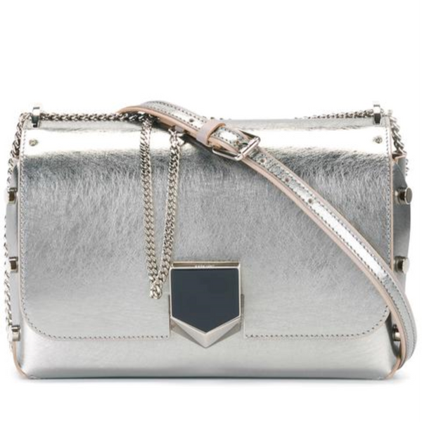 Jimmy Choo Metallic Silver Lockett Crossbody Shoulder Bag AA0202 ...