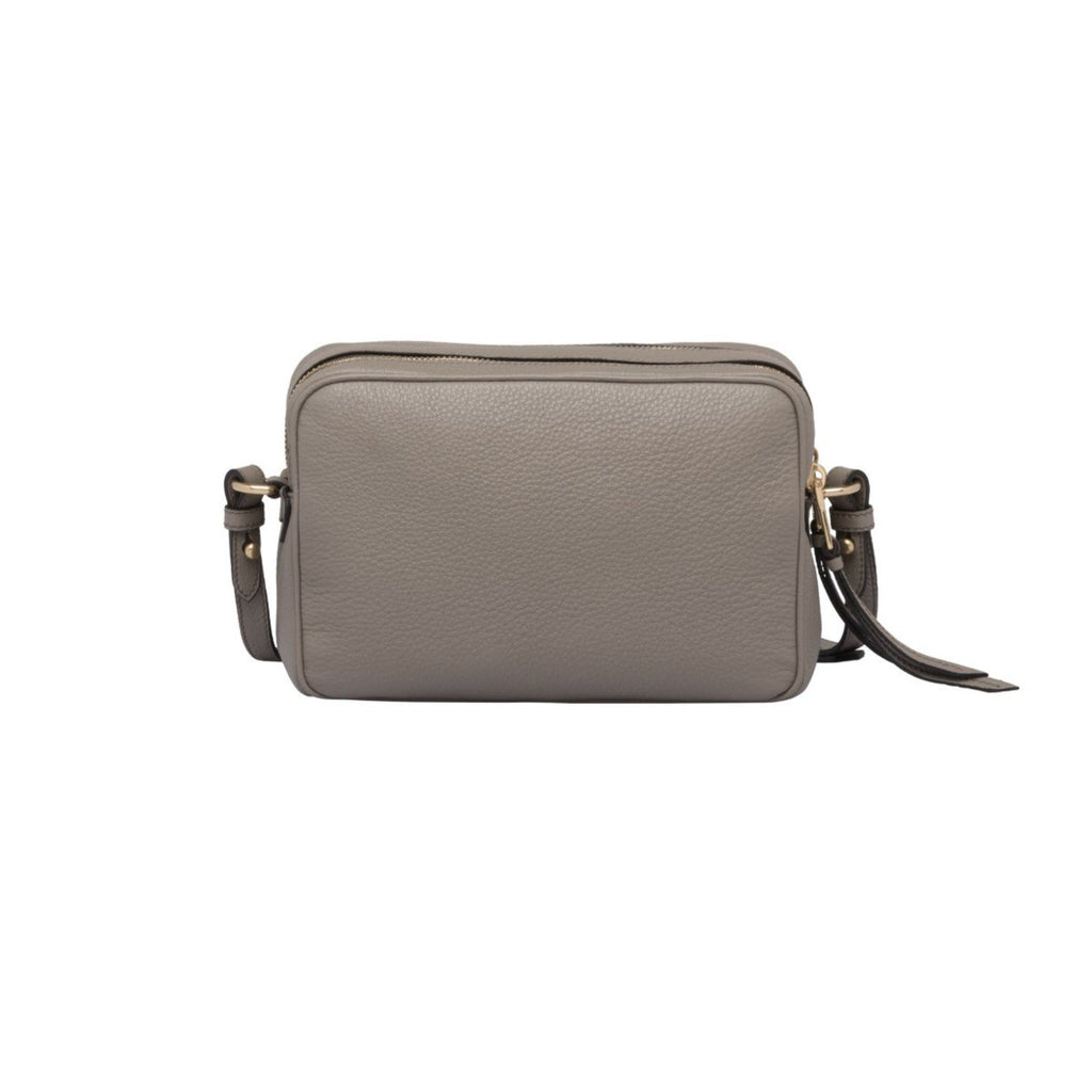 Prada Argilla Grey Vitello Phenix Leather Double Zip Cross Body Bag 1B ...