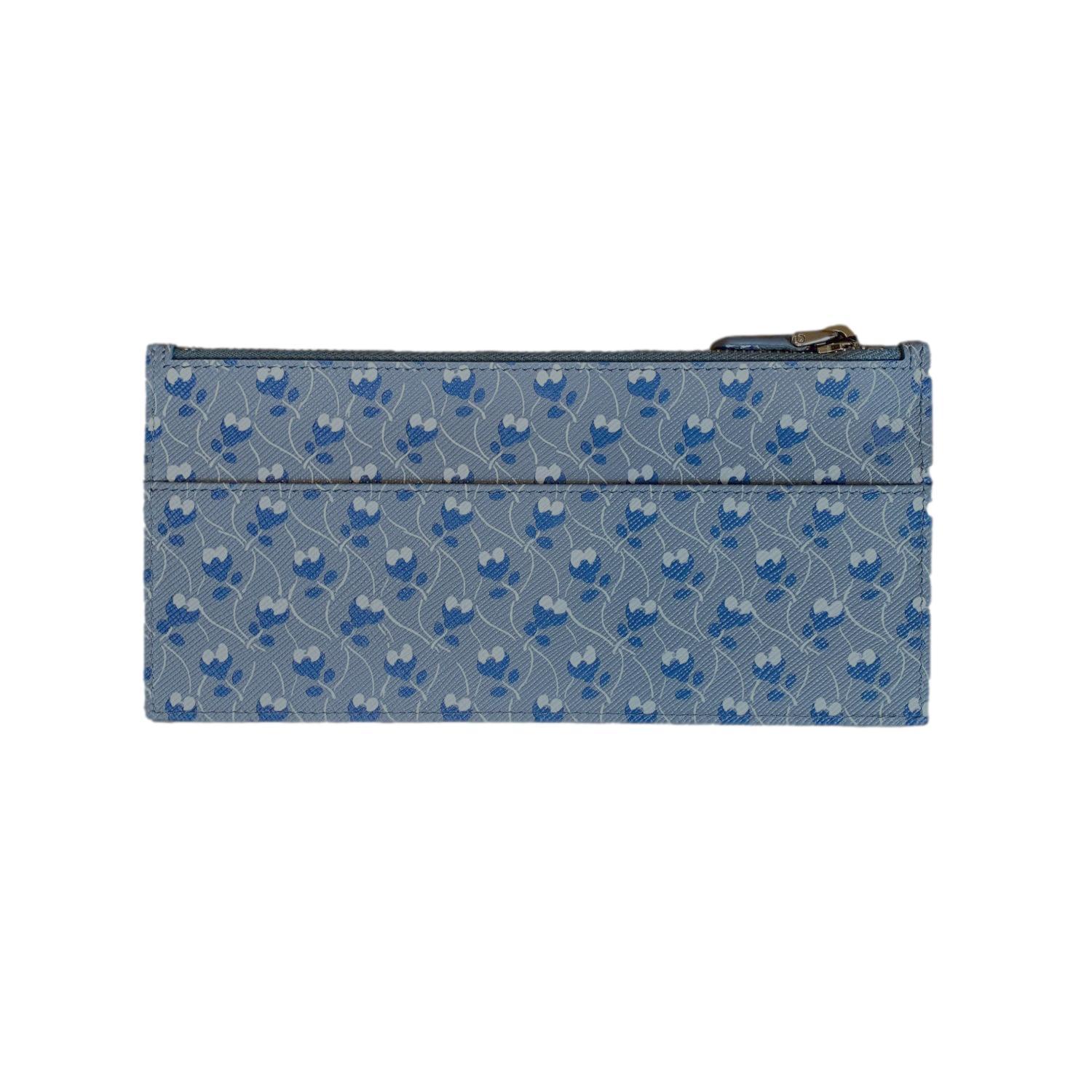 Prada Astrale Blue Saffiano Leather Envelope Document Holder Wallet 1MF006