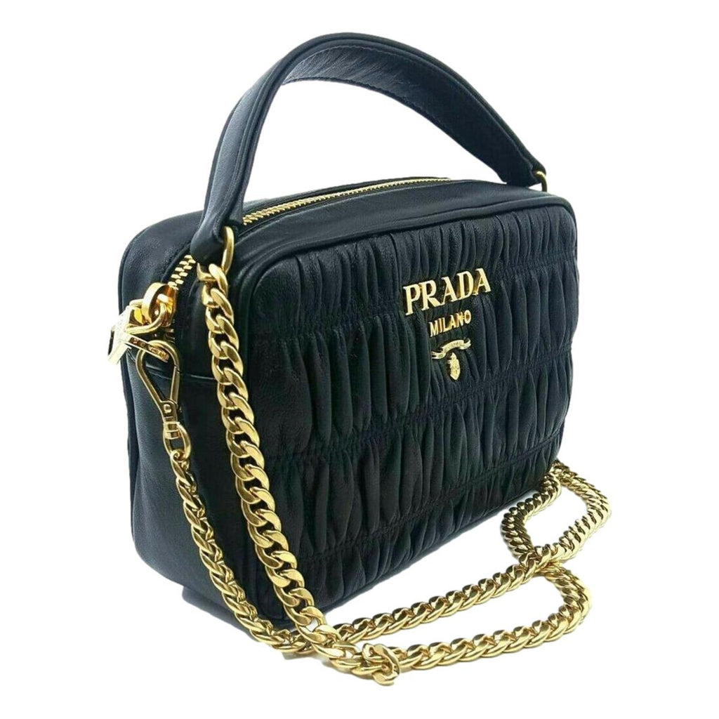 Prada Black Gaufre Leather Small Crossbody Bag 1BH112 – Queen Bee of  Beverly Hills