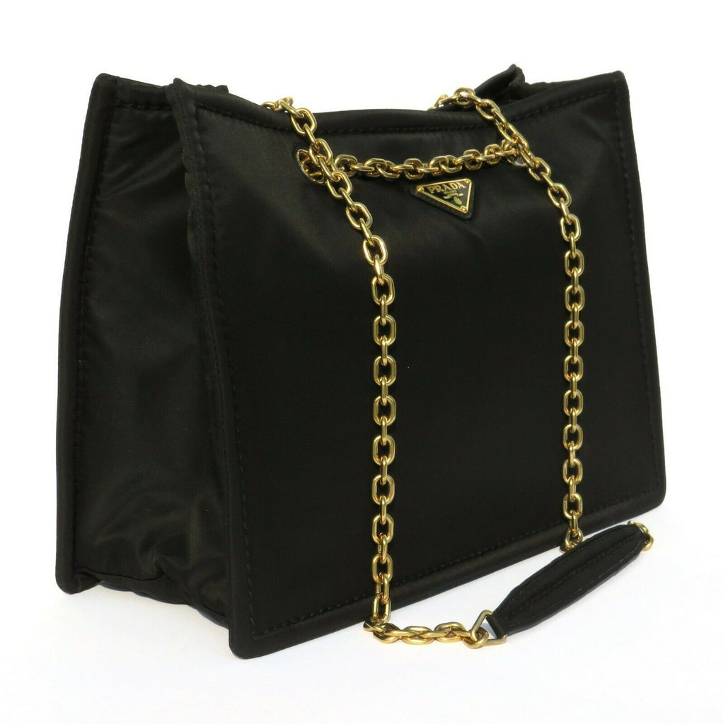 prada black crossbody gold chain