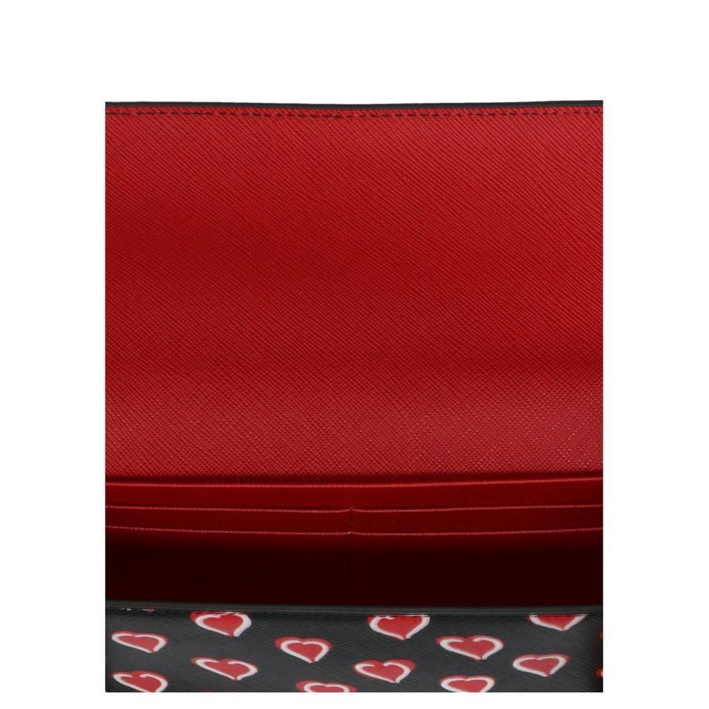 Prada Black Saffiano Leather Heart Print Mini Crossbody Handbag 1DH044