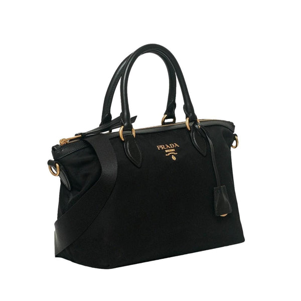 Prada Black Tessuto Nylon Leather Two-Way Satchel Handbag 1BA104 – Queen  Bee of Beverly Hills