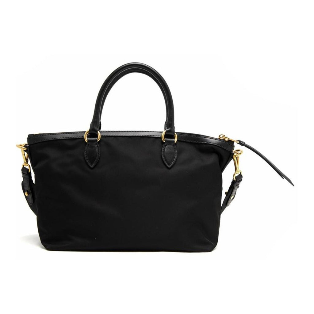 Prada Black Tessuto Nylon Leather Two-Way Satchel Handbag 1BA104 ...