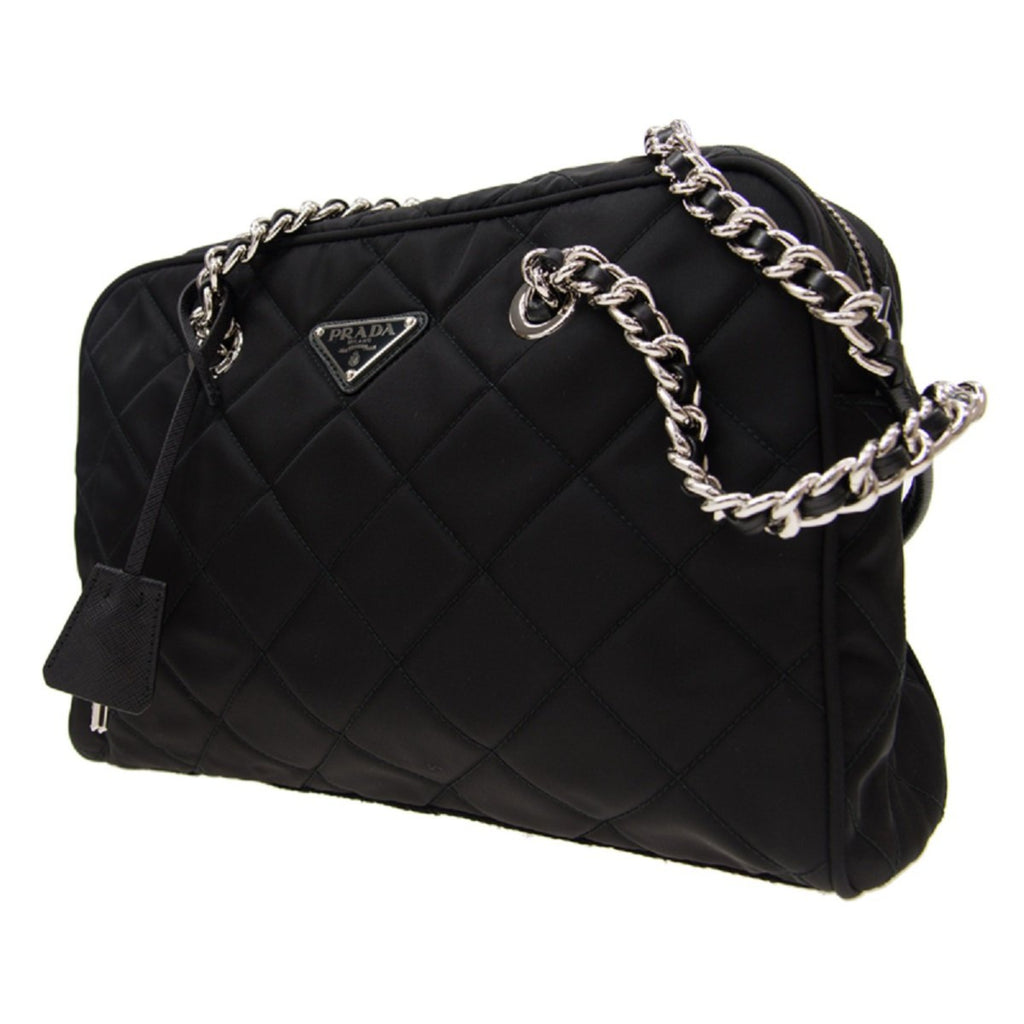 Prada Black Tessuto Nylon Quilted Shoulder Handbag 1BB903 – Queen Bee of  Beverly Hills