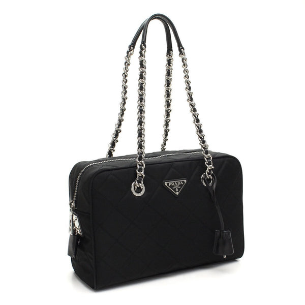 Prada Black Tessuto Nylon Quilted Shoulder Handbag 1BB903 – Queen Bee ...