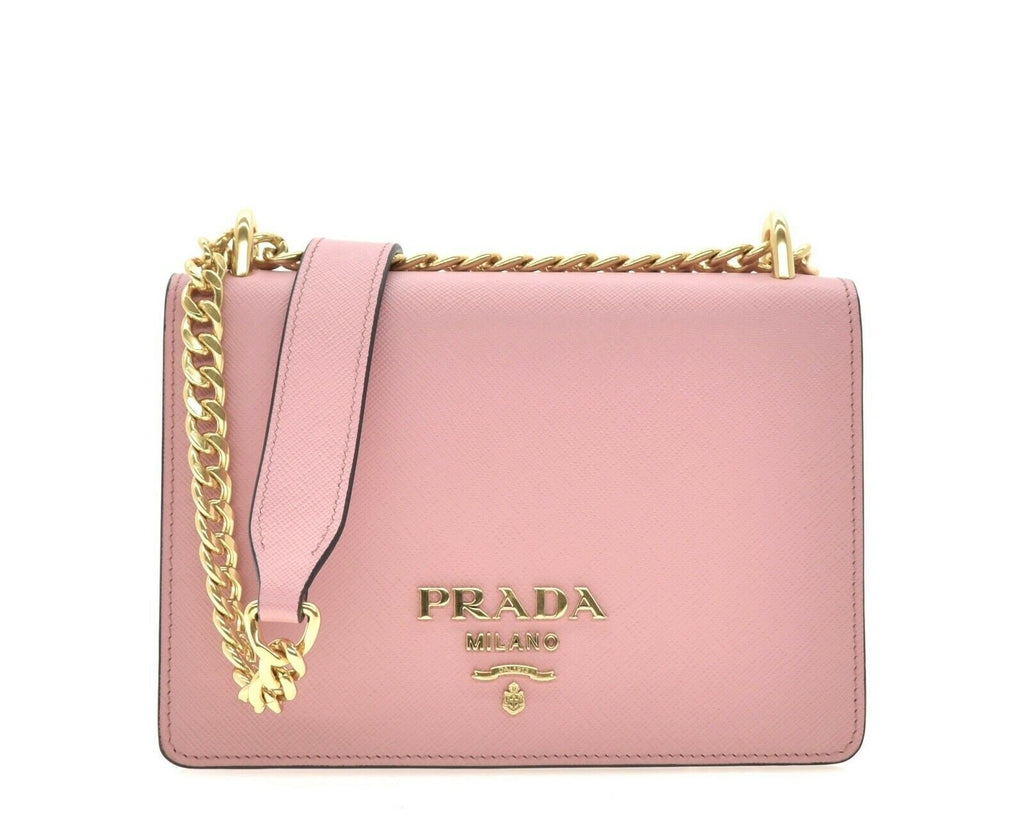 prada pink bag with chain