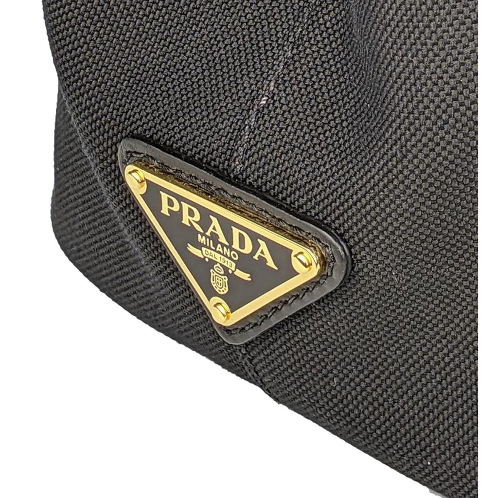 Prada Logo Jacquard Black Soft Calf Leather Trim Cross Body Bag 1BA172 –  Queen Bee of Beverly Hills