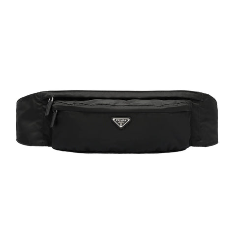 Prada Marsupio Tessuto Nylon Triangle Logo Black Belt Bag 2VL005 ...