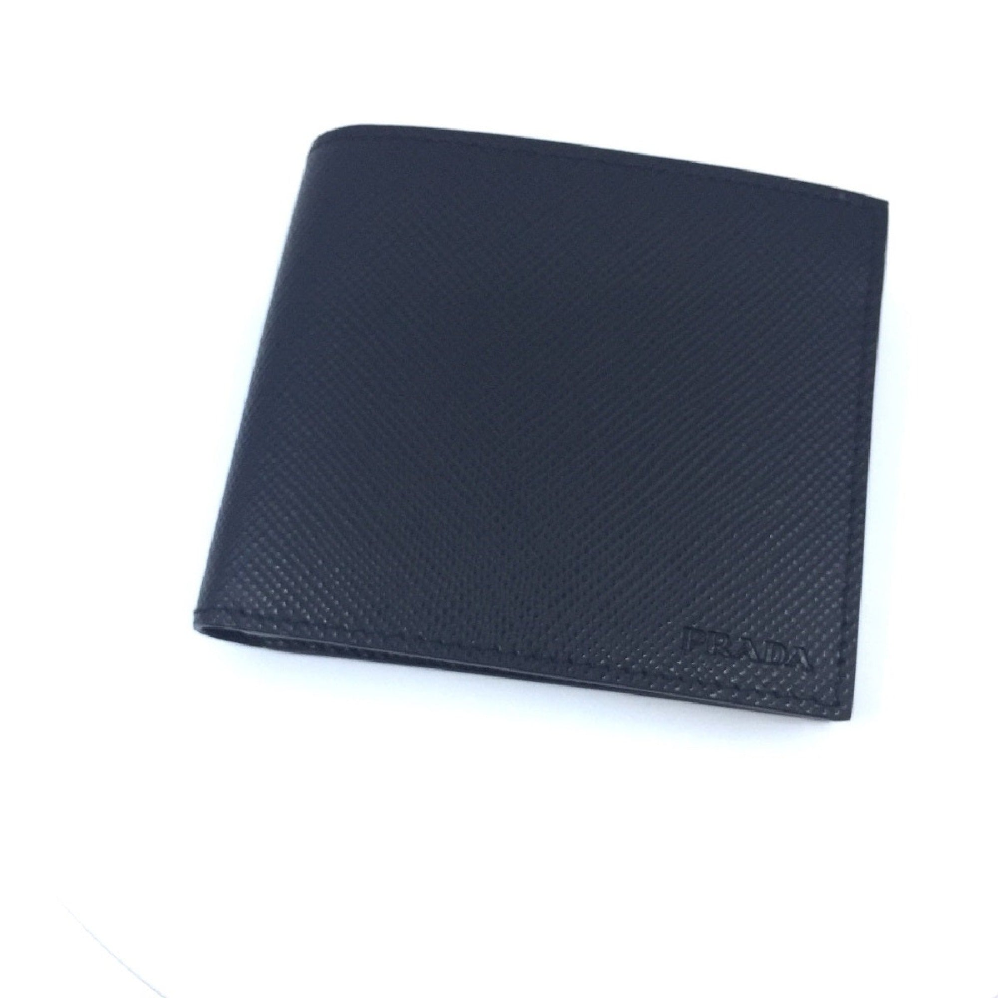 Prada Mens Nero Black Saffiano Leather Billfold Bifold Wallet 2MO513