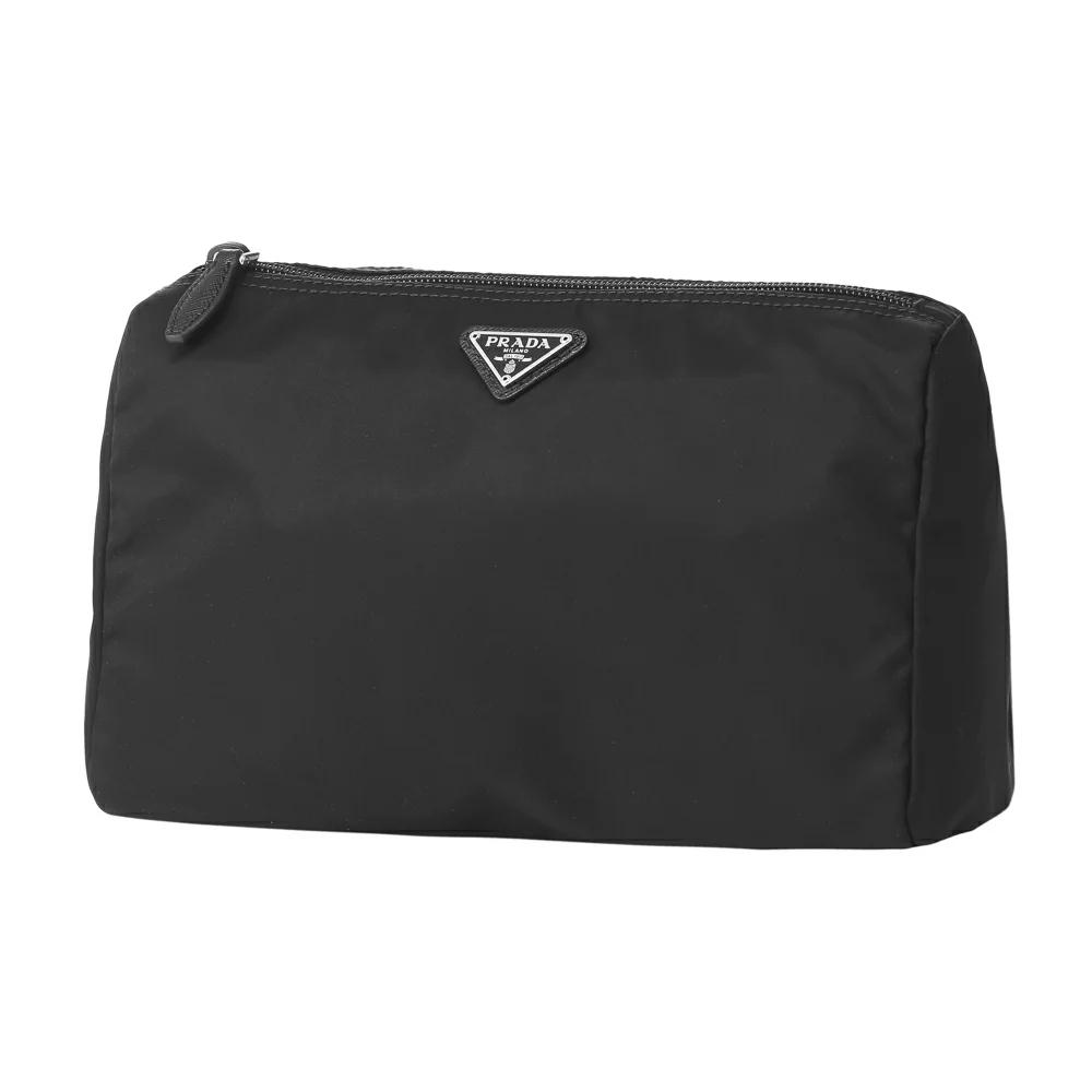 Prada Necessaire Black Tessuto Nylon Small Toiletry Case 1NA011