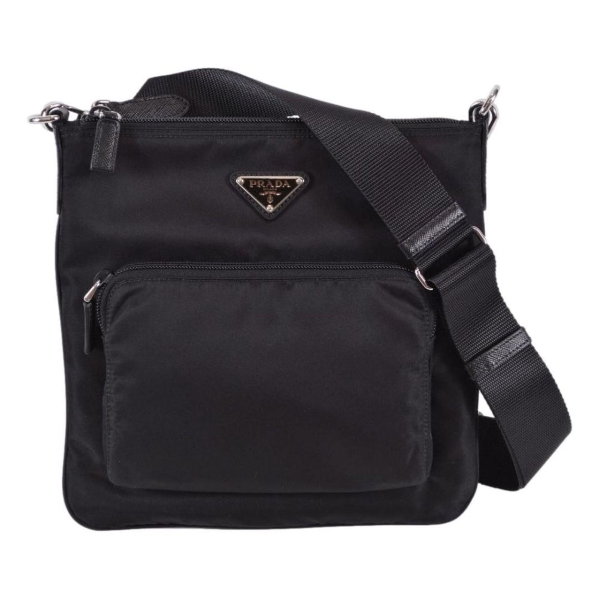 Prada City Calf Saffiano Cahier Bag Geranio Black Crossbody Bag