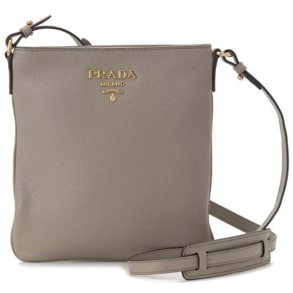 prada vitello daino double compartment leather crossbody bag