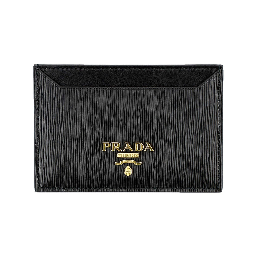 Prada Vitello Move Black Leather Card Holder Wallet – Queen Bee of ...