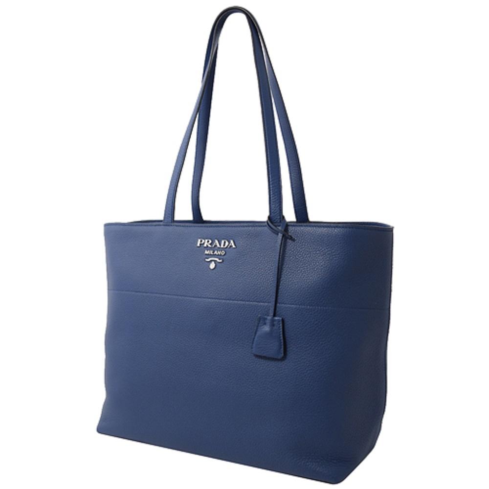 Prada Vitello Phenix Leather Shopping Tote Bag Bluette 1BG203 – Queen Bee  of Beverly Hills