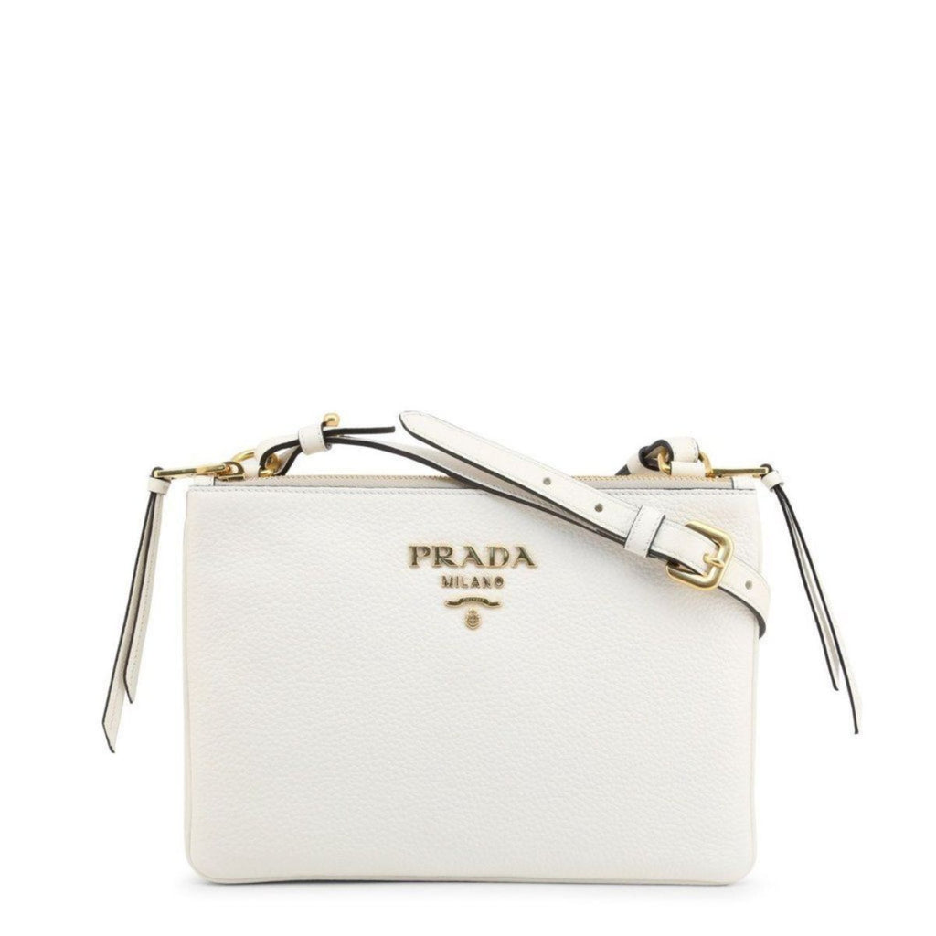 Prada White Leather Vitello Phenix Crossbody Bag 1BH046 – Queen Bee of  Beverly Hills