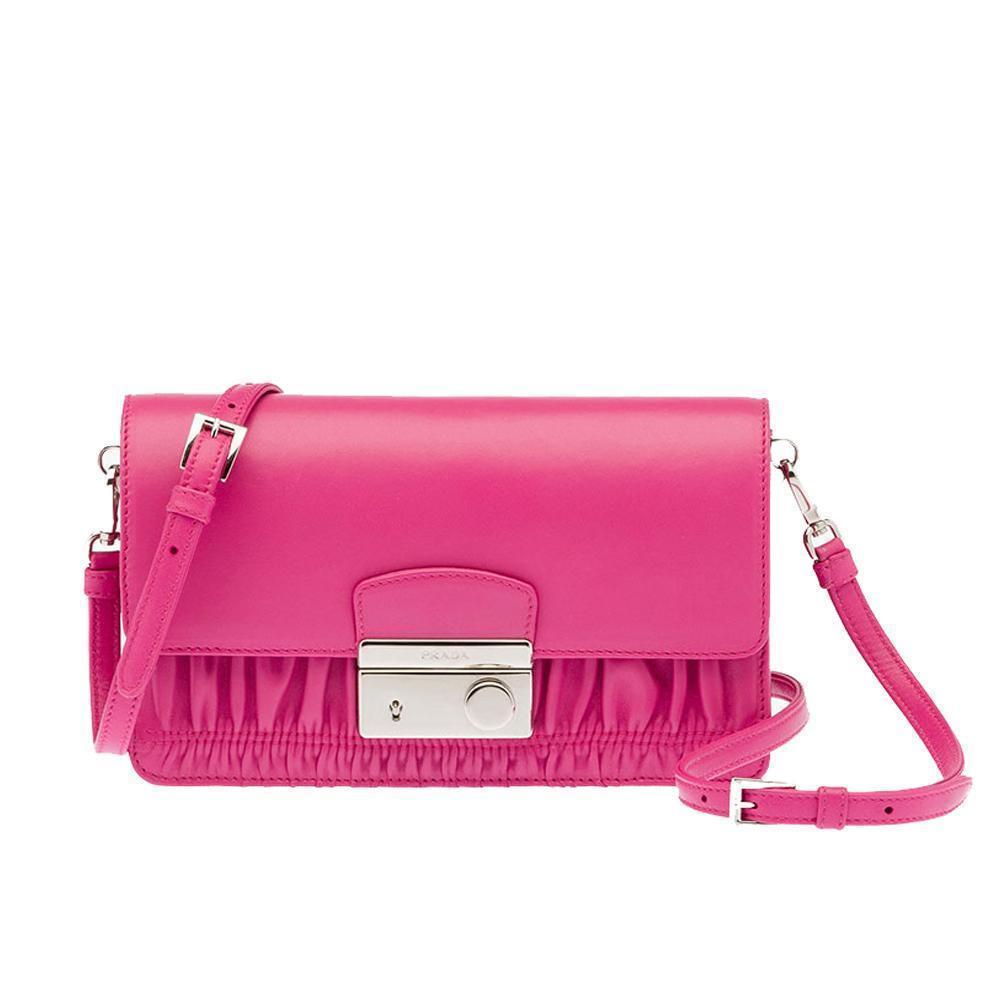 Prada Gaufre Classic Pink Nappa Leather Cross Body Handbag BT1034 ...