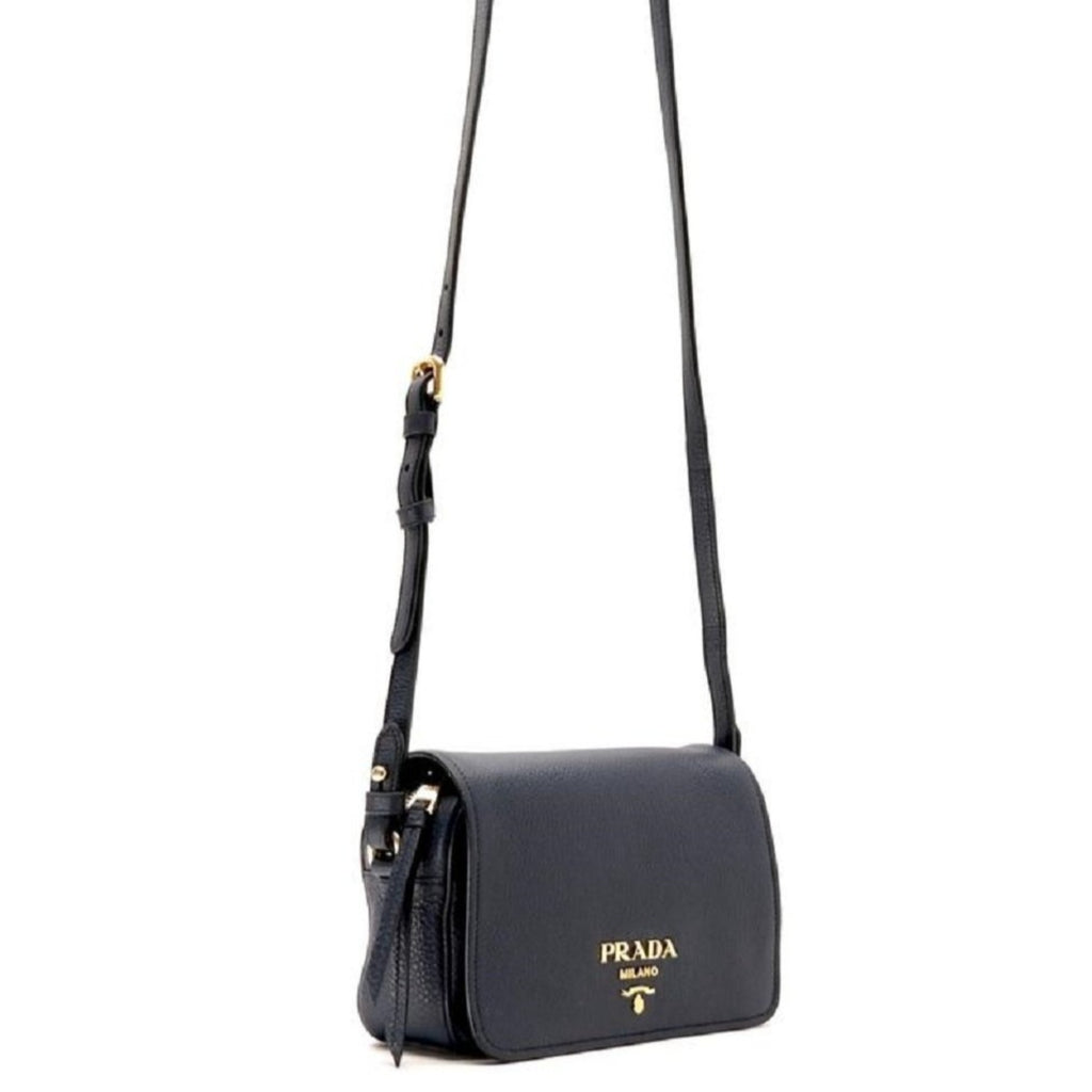 Prada Women's Vitello Phenix Flap Navy 