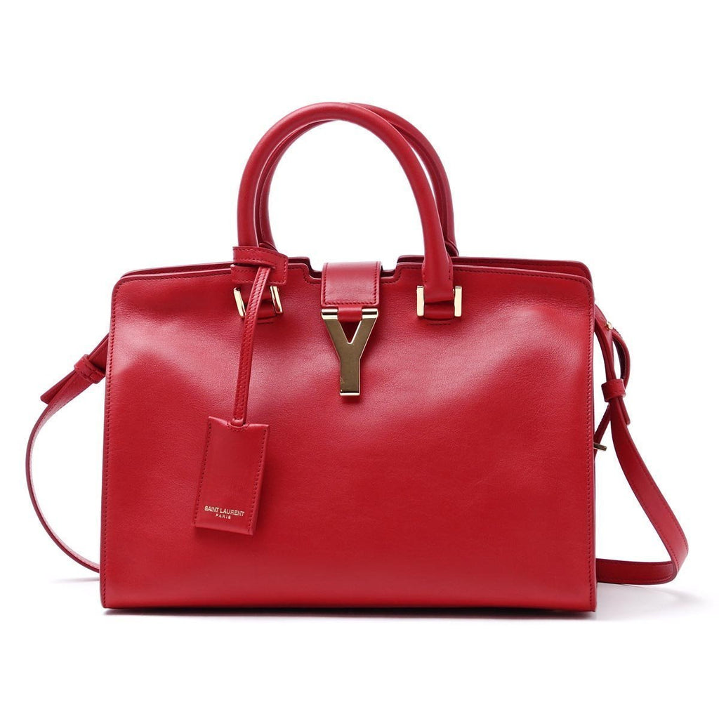 Saint Laurent Classic Red Cabas Y Top Handle Shoulder Bag Medium 31121 ...