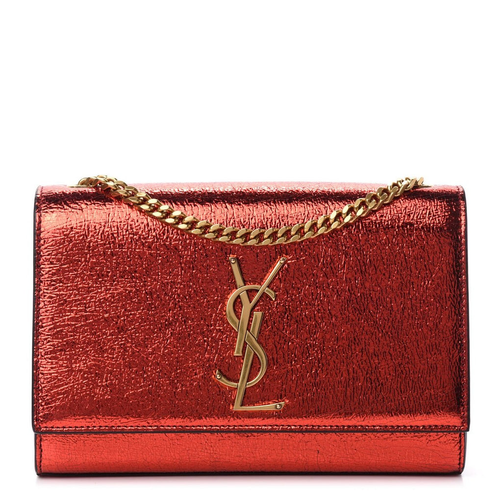 Saint Laurent Kate Monogramme Red Metallic Leather Crossbody Bag 46939 ...