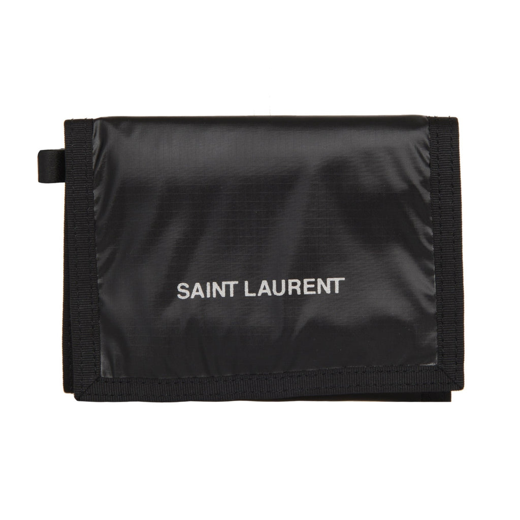 Saint Laurent Nuxx Black Nylon Chain Trifold Wallet 584378 – Queen Bee