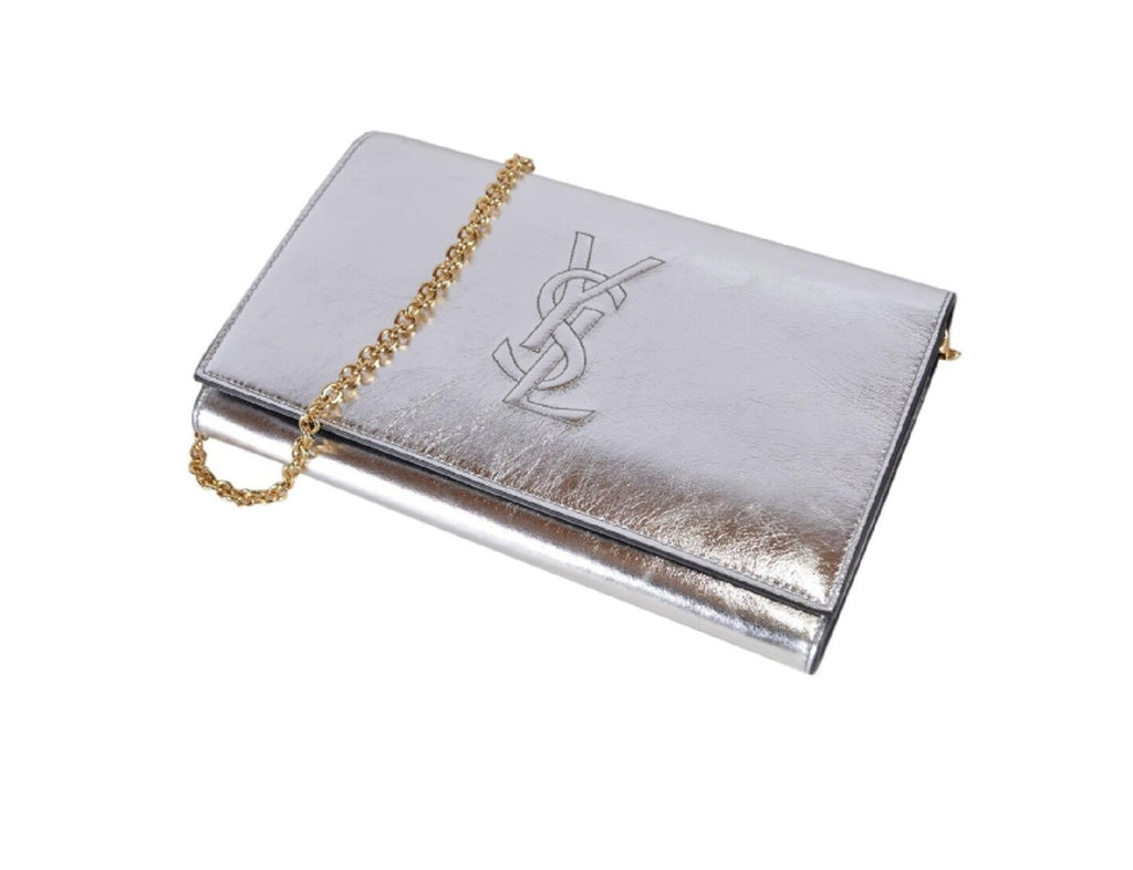 saint laurent silver wallet