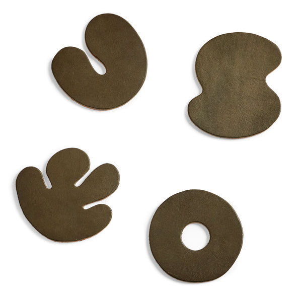 Contour Coasters - Monochrome Olive