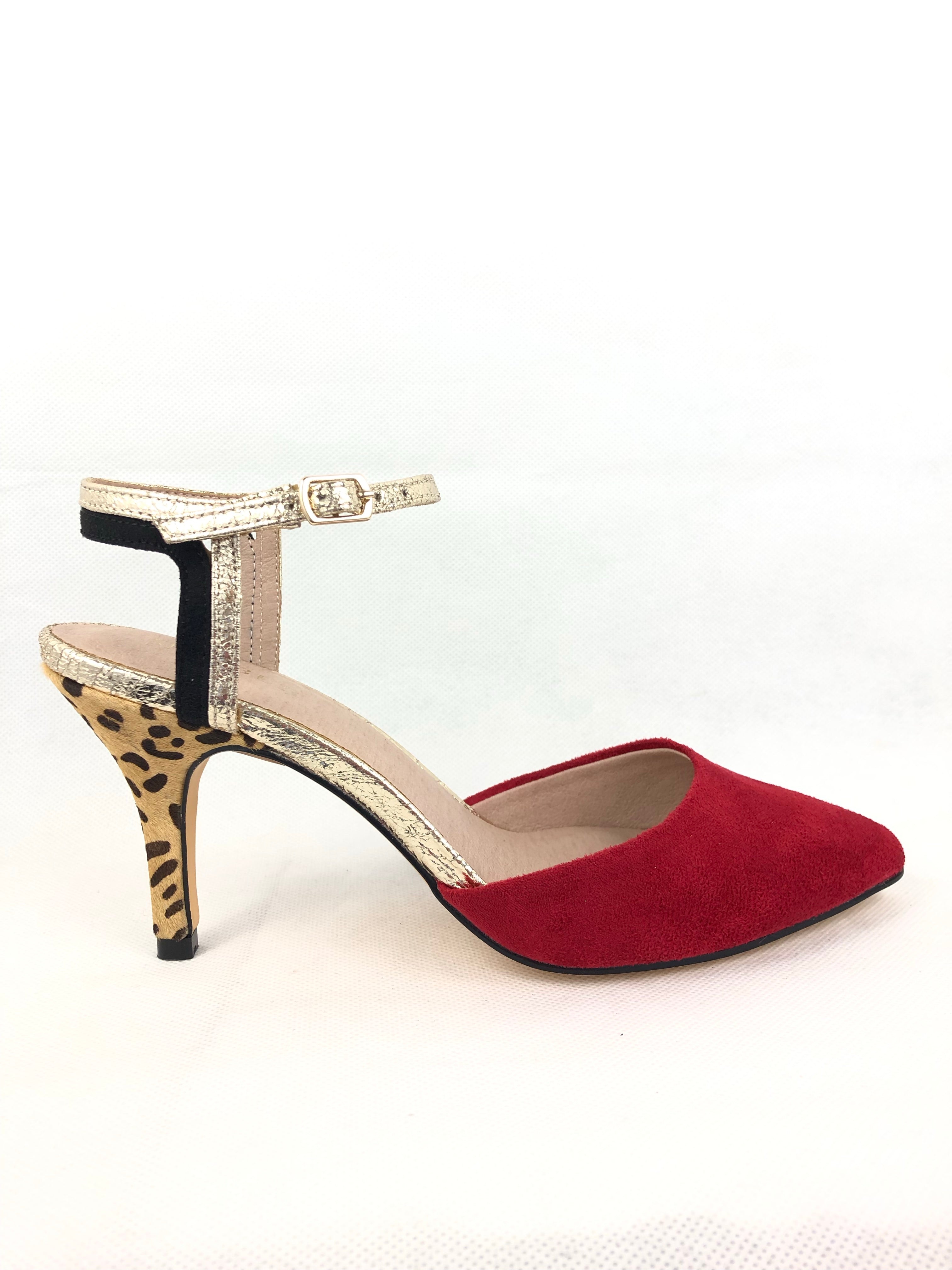 red leopard print heels