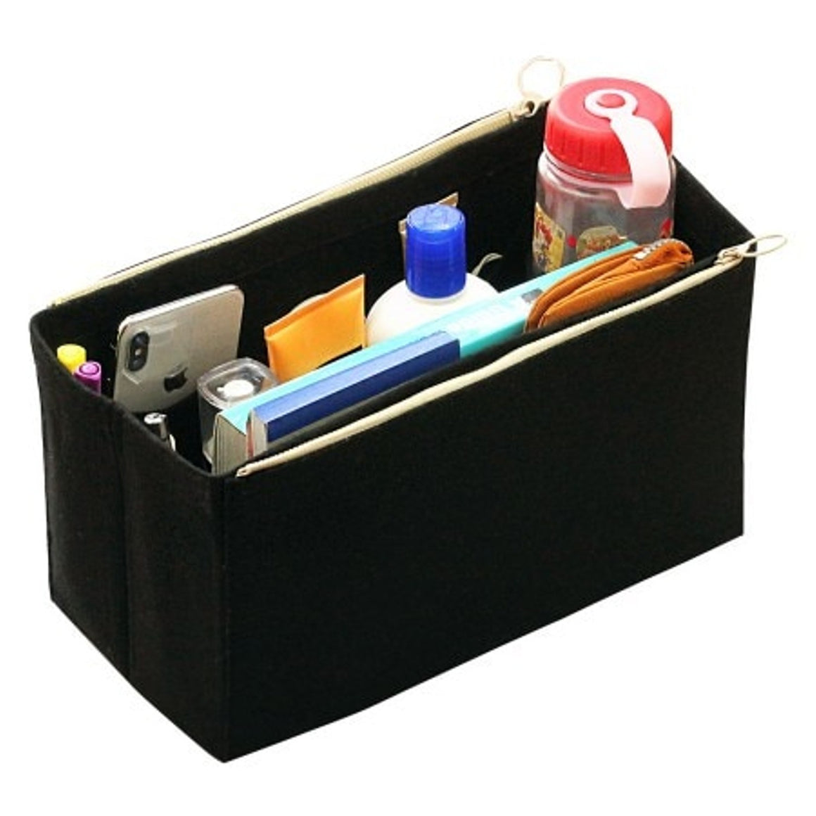 Customizable Felt Tote Organizer (w/ Double Zipper Pockets) Neverfull - www.bagssaleusa.com