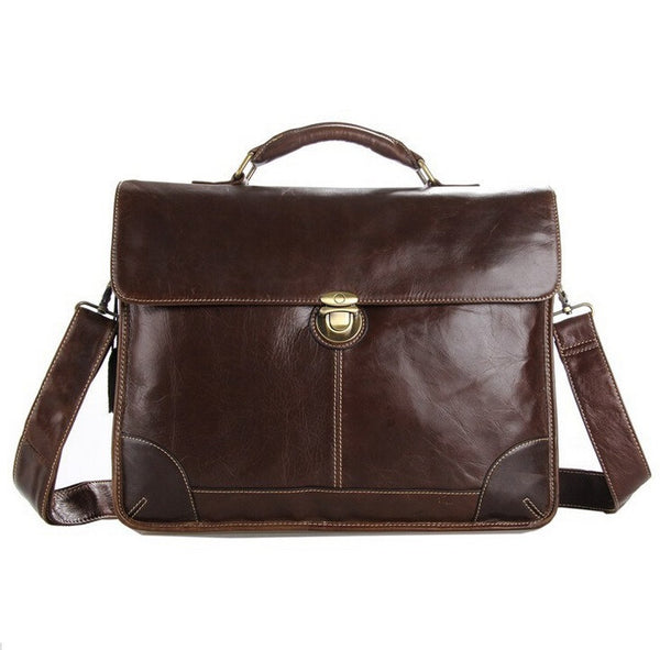 Guaranteed 100% Real genuine Leather Men's Briefcase Laptop Dispatch T ...