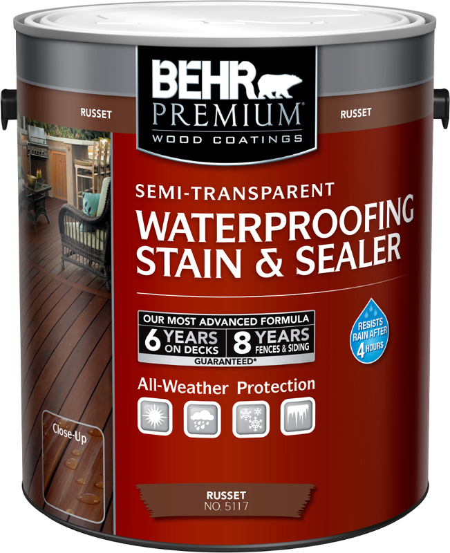 BEHR PREMIUM® SemiTransparent Waterproofing Stain & Sealer Coatings