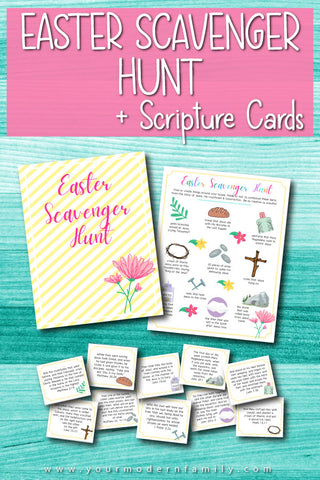 Easter Scavenger Hunt & Scripture Card Set (printable)