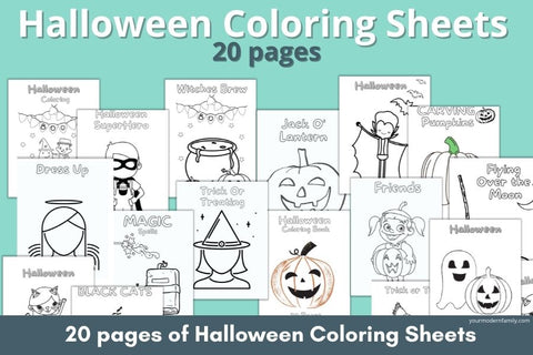 Printable Halloween Coloring Book, Teaching