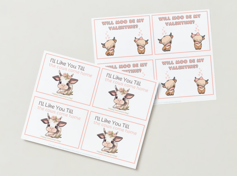 cow valentine day cards