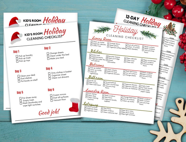 Holiday Cleaning Checklist + Cleaning Checklist for Kids printable dig ...