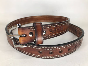 Double Stitched Classic Leather Belt – Black Swamp Leather Company