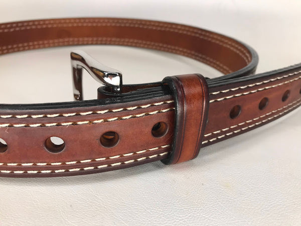 Double Stitched Classic Leather Belt – Black Swamp Leather Company