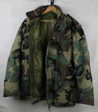 80's US Military Army M65 Field Jacket Coat Woodland Camo w/ Liner