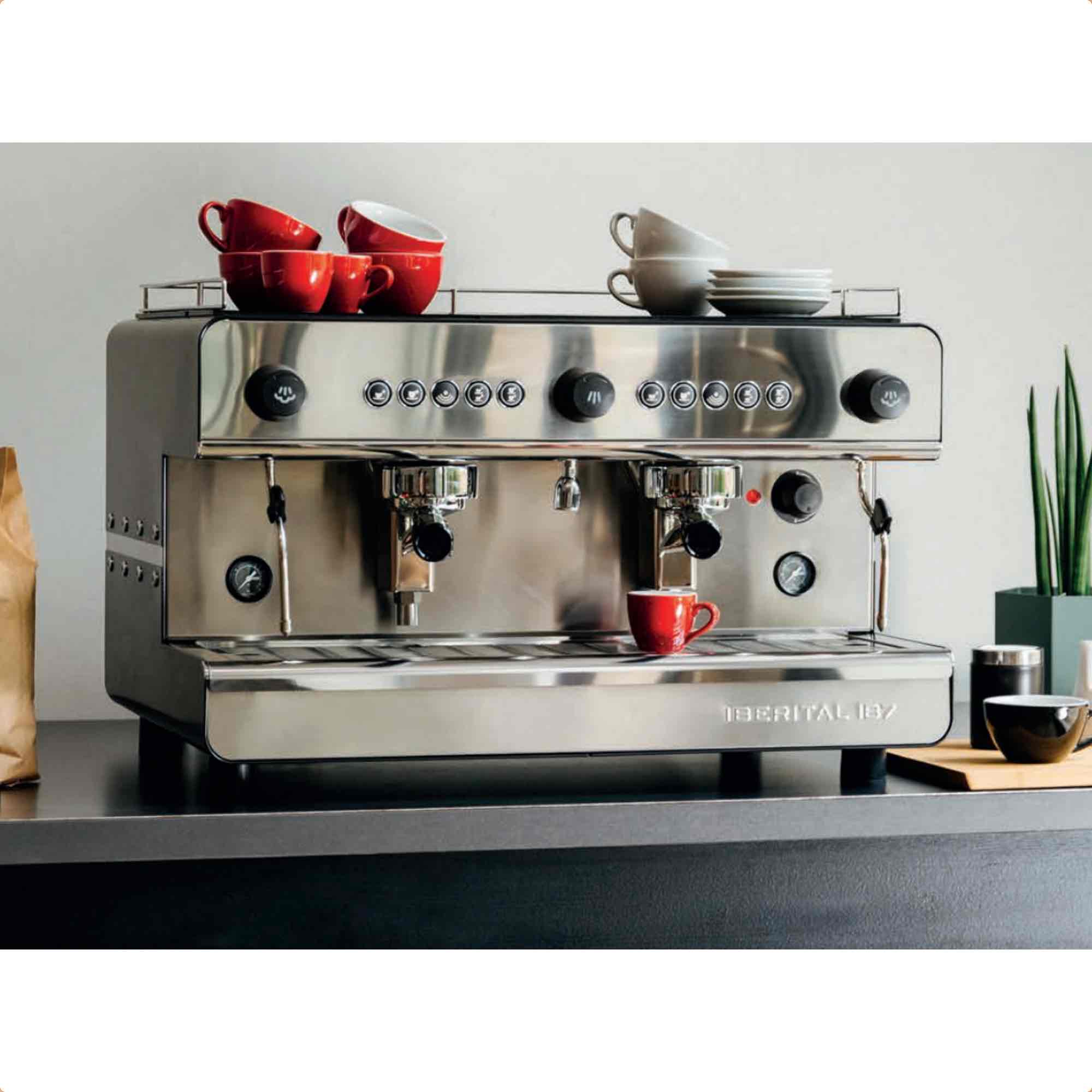 Iberital Expression Two Group Espresso Machine White