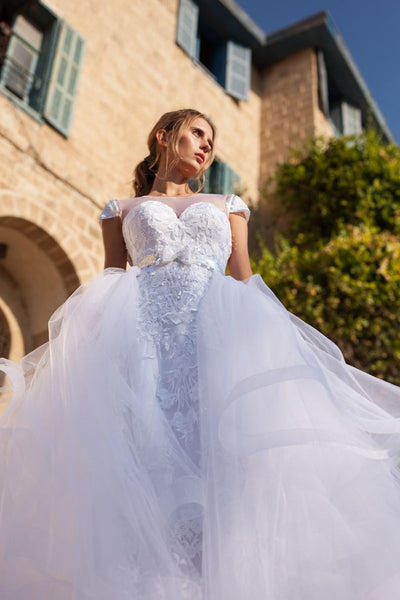 Video Course  Wedding  Dress  with Detachable Full Skirt 