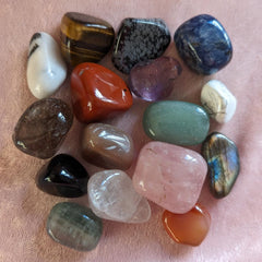 various polished crystal tumble-stones