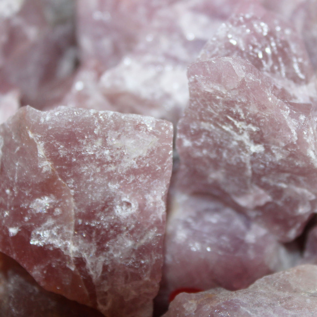 genuine raw rose quartz